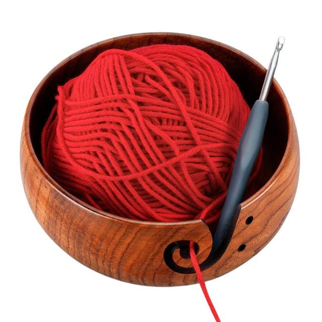 Wooden Yarn Bowls Large Yarn Holder Dispenser With Holes For